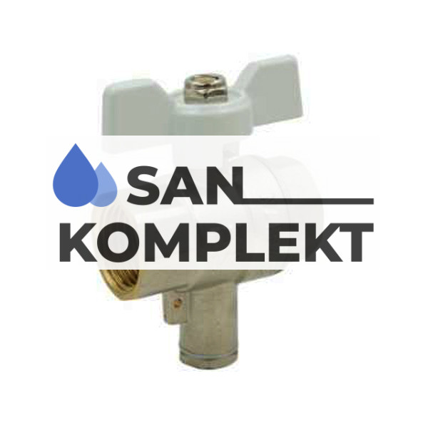 Кран шаровой 1/2 г/г с отводом М10 под датчик температуры TIM DE12602N