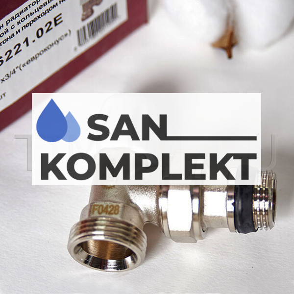 Клапан радиаторный 1/2"x3/4 настроечный угловой с кольцевым уплотнением быстрого монтажа под евроконус TIM RS221.02E