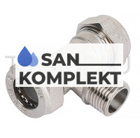 Тройник ДУ 15*1/2 нар. резьба (никелированный) TIM ZTI.631.150415N