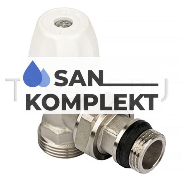 Вентиль радиаторный 1/2x3/4 регулировочный угловой с кольцевым уплотнением быстрого монтажа под евроконус 1/2x3/4 TIM RS201.02E