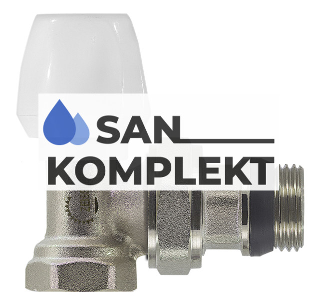 Вентиль радиаторный 1/2x3/4 регулировочный угловой с кольцевым уплотнением быстрого монтажа под евроконус 1/2x3/4 TIM RS201.02E