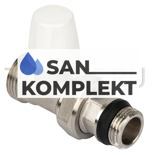 Клапан радиаторный 1/2x3/4 настроечный прямой с кольцевым уплотнением быстрого монтажа под евроконус TIM RD222.02E