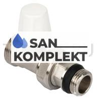 Клапан радиаторный 1/2x3/4 настроечный прямой с кольцевым уплотнением быстрого монтажа под евроконус TIM RD222.02E