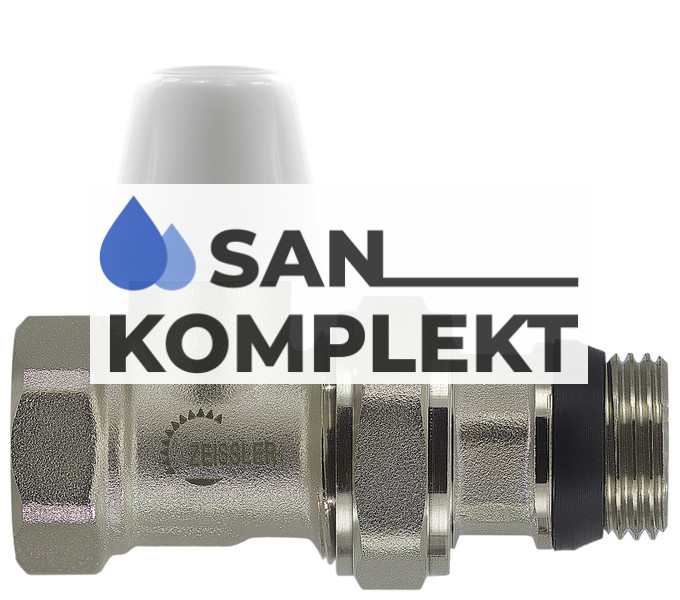 Клапан радиаторный 1/2x3/4 настроечный прямой с кольцевым уплотнением быстрого монтажа под евроконус TIM RD222.02E