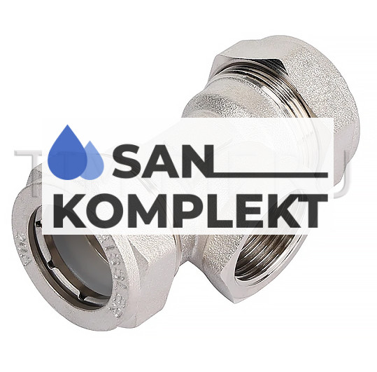 Тройник ДУ 20*1/2 вн.резьба (никелированный) TIM ZTI.632.200420N