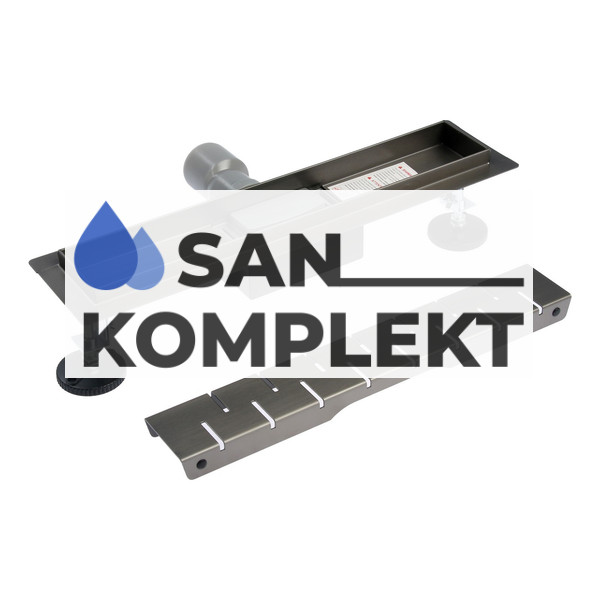 Душевой лоток 70*600 mm с решеткой цвет вороненая сталь TIM BAD476002GY