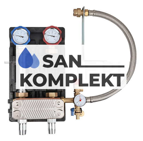 Насосная группа UK прямая с теплообменником 30 пластин 1" TIM NG-UT-0130
