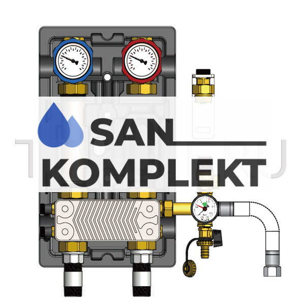 Насосная группа UK прямая с теплообменником 30 пластин 1" TIM NG-UT-0130