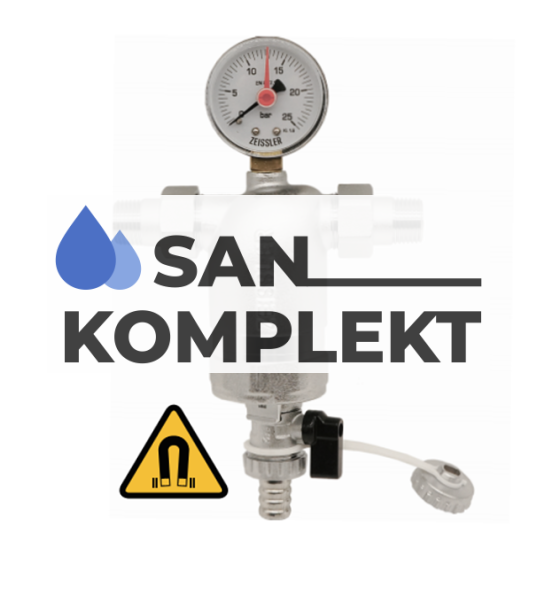 Фильтр с манометром и магнитной вставкой 3/4" 300 мкм НР-НР ZEISSLER ZSf.306.0105N