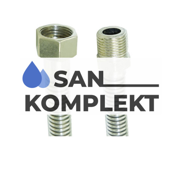 Сильфонная подводка для газа 1/2"гайка-штуцер, 40см TIM C-G27-4