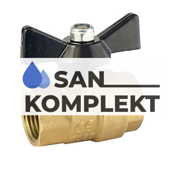 Кран шаровой латунный 1/2" г-г баб. TIM DE1216