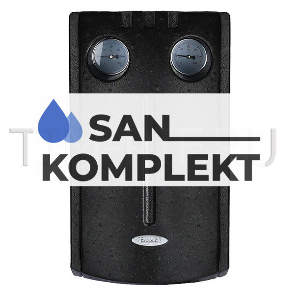 Насосная группа быстрого монтажа с трёхходовым термостатическим смесительным клапаном без насоса ZEISSLER NG-TK-0101
