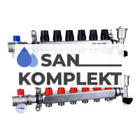 Коллекторная группа квадратная 4 хода нержавеющий корпус полный комплект TIM KAS5004