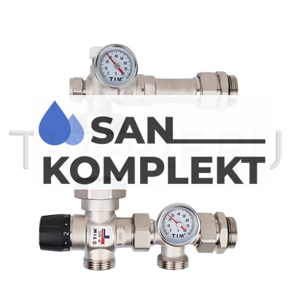 Насосно смесительный узел с термостатическим клапаном без насоса TIM JH-1035
