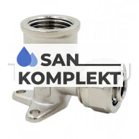 Уголок с крепежом 20*1/2 внутр. Цанга Резьба обжимной TIM C-ZL2002FN