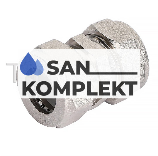 Муфта ДУ 15*15 соединительная (никелированная) TIM ZTI.613.001515N