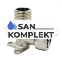 Уголок с крепежом 16*1/2 нар. Цанга Резьба обжимной TIM C-ZL1602MN