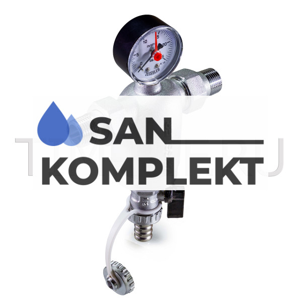 Фильтр 1/2 с манометром горизонтальный никелированный TIM ZSf.302.0104N