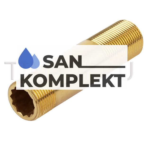 Сгон латунный 80мм. Ф-1/2M*1/2M TIM A-SM022D-80