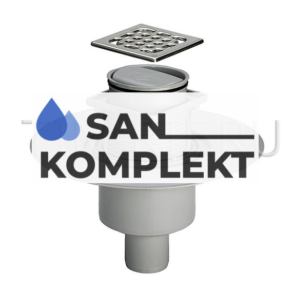 Трап для душа с сухим затвором 10см*10см вертикальный выпуск TIM BAD661001