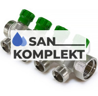 Коллектор с вентилями под «ЕВРОКОНУС» 3/4*3/4 (4 выхода) TIM MR135N-3/4-4E