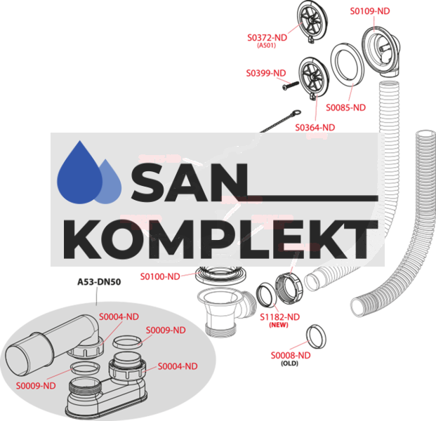 Обвязка для ванны полуавтоматическая пластпластиковая Alcaplast А501