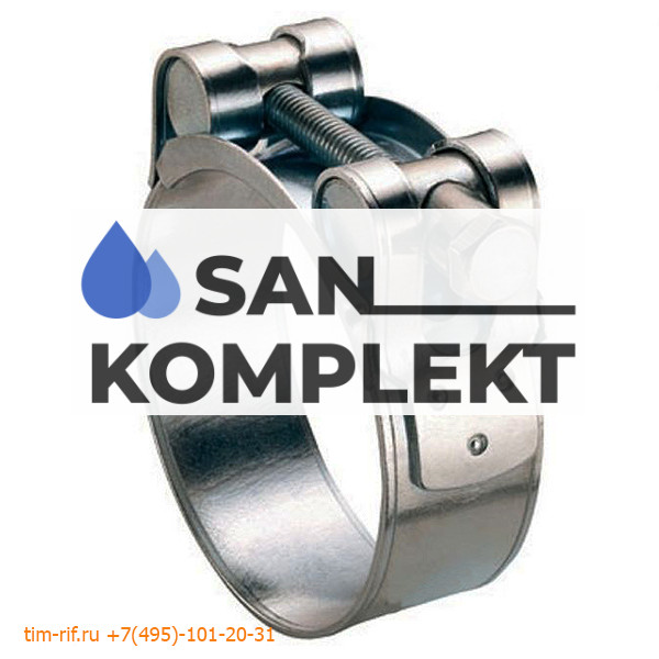 Хомут усиленный одноболтовый оцинкованная сталь 29-31мм TIM TW29-31-1