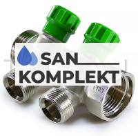 Коллектор с вентилями под «ЕВРОКОНУС» 3/4*3/4 (2 выхода) TIM MR135N-3/4-2E