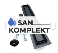 Трап для душа Tim BAD558002BK сухой затвор 70x800 мм нержавеющая сталь