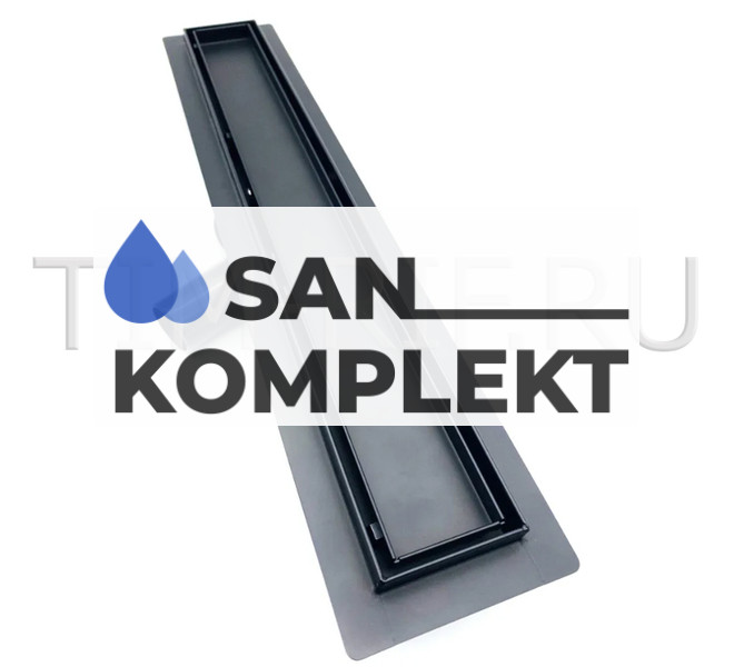 Трап для душа Tim BAD558002BK сухой затвор 70x800 мм нержавеющая сталь