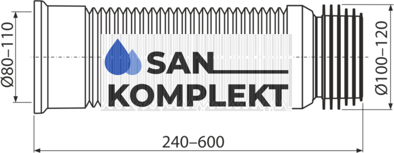 Гофра для унитаза армированная АlcaPlast А97