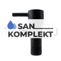 Кран угловой 1/2*3/4 с отражателем из нержавеющей стали (черный матовый) TIM BL5826S.BK