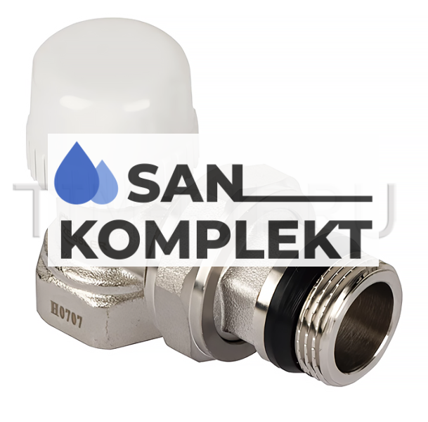 Регулировочный вентиль верхний угл. 1/2" под термоголовку, быстрого монтажа RVS205.02