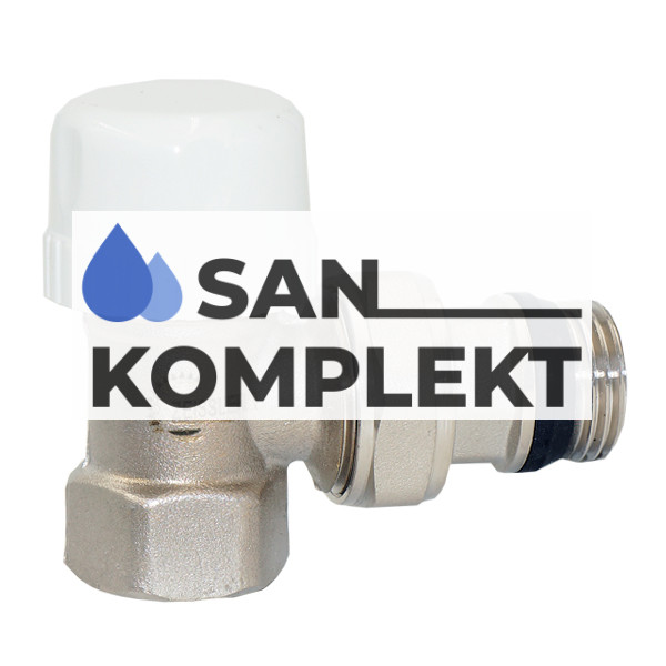 Регулировочный вентиль верхний угл. 1/2" под термоголовку, быстрого монтажа RVS205.02