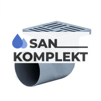 Трап D 110 горизонтальный с пластиковой решеткой 150*150 мм