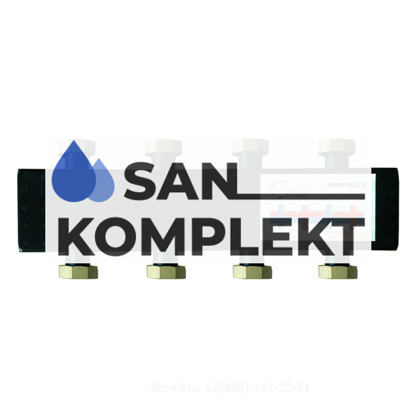 Стальной распределительный коллектор 4(7) отопительных контура. В теплоизоляции DN 25 TIM NDM0106-4(7)