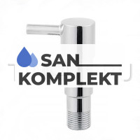 Кран угловой 1/2*1/2 с отражателем из нержавеющей стали (хромированный) TIM BL5825S