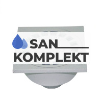 Трап D 50 вертикальный с пластиковой решеткой 100*100 мм