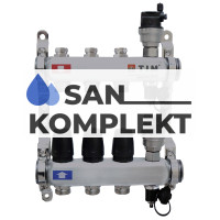 Коллекторная группа 1&quot;, 8 ходов, из нержавеющей стали &quot;КВАДРАТ&quot; без расходомеров TIM KBS5008