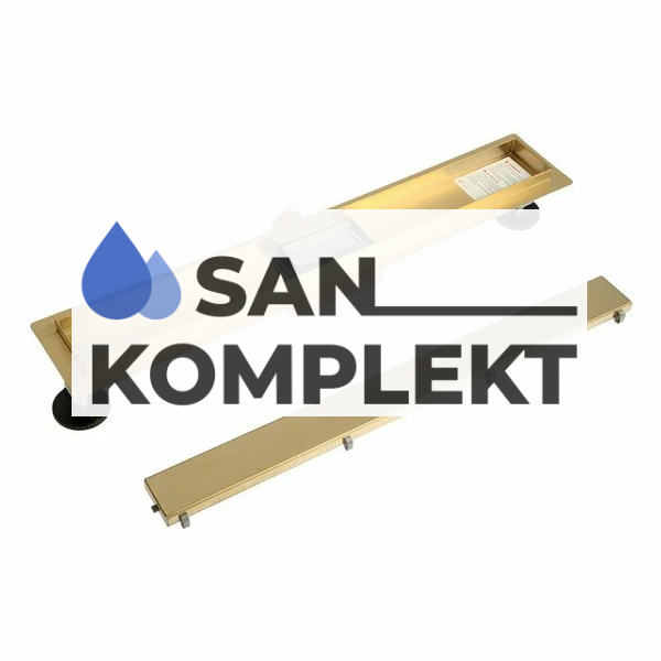 Трап для душа под плитку 70*600мм золотой глянец TIM BAD486002GP