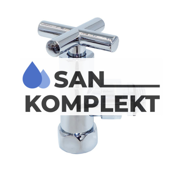 Кран угловой для полотецесущителя, крестовинный, 1/2F*1F TIM KV10-LFF042