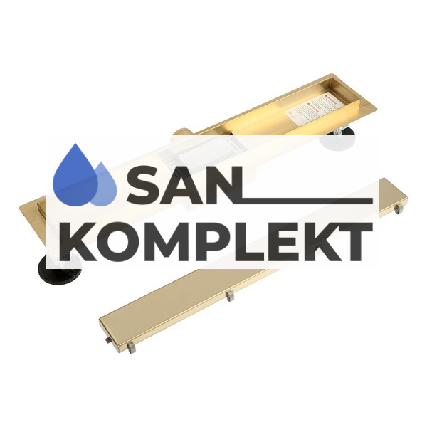 Трап для душа под плитку 70*500мм золотой глянец TIM BAD485002GP