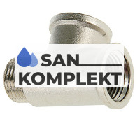 Тройник никель ДУ-3/4F*3/4F*3/4M ZEISSLER ZSr.163.0605