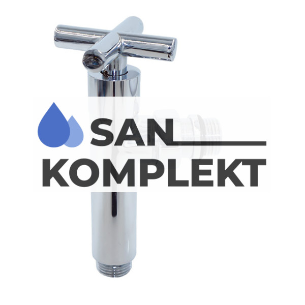 Кран угловой для полотецесущителя, крестовинный, 1/2M*1/2M TIM KV11-LMM022