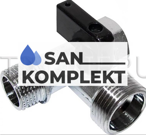 Кран шаровой трёхходовой никелированный 1/2F*3/4M*1/2M TIM BL5807std