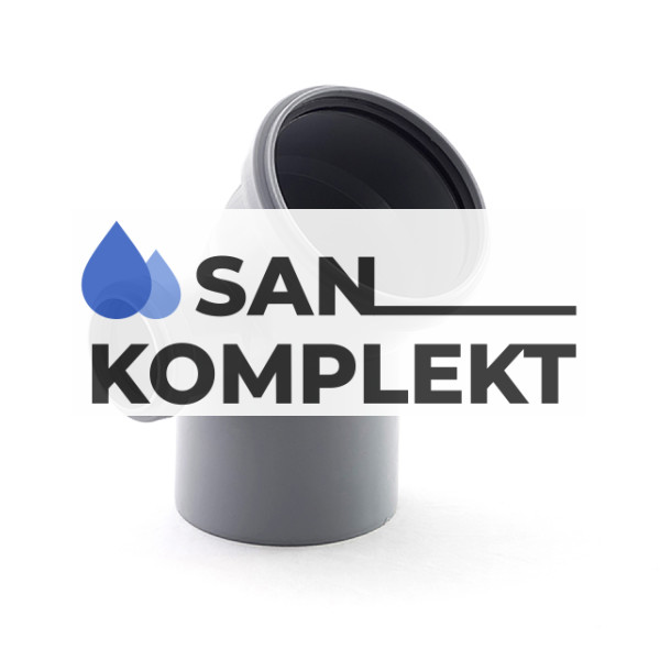 Отвод D 110х45* с выходом 50 правый