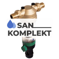 Фильтр с обратной промывкой прозрачный D 1 с манометром с американками TIM F07S04AA