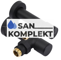 Вентиль угловой 1/2&quot;ш* 1/2&quot;ш. для полотенцесушителя черный TIM KV01-LMM022B