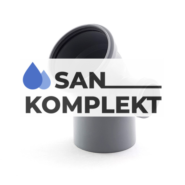 Отвод D 110х45* с выходом 50 левый