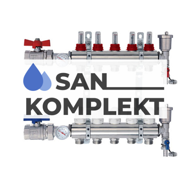 Коллекторная группа 1", 6 ходов, латунный корпус TIM KA006